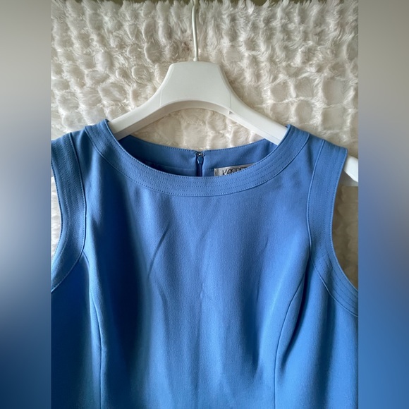 KASPER Powder Blue Sleeveless Sheath Dress. - Picture 4 of 9